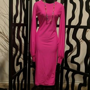 House of Chappell long sleeve magenta dress